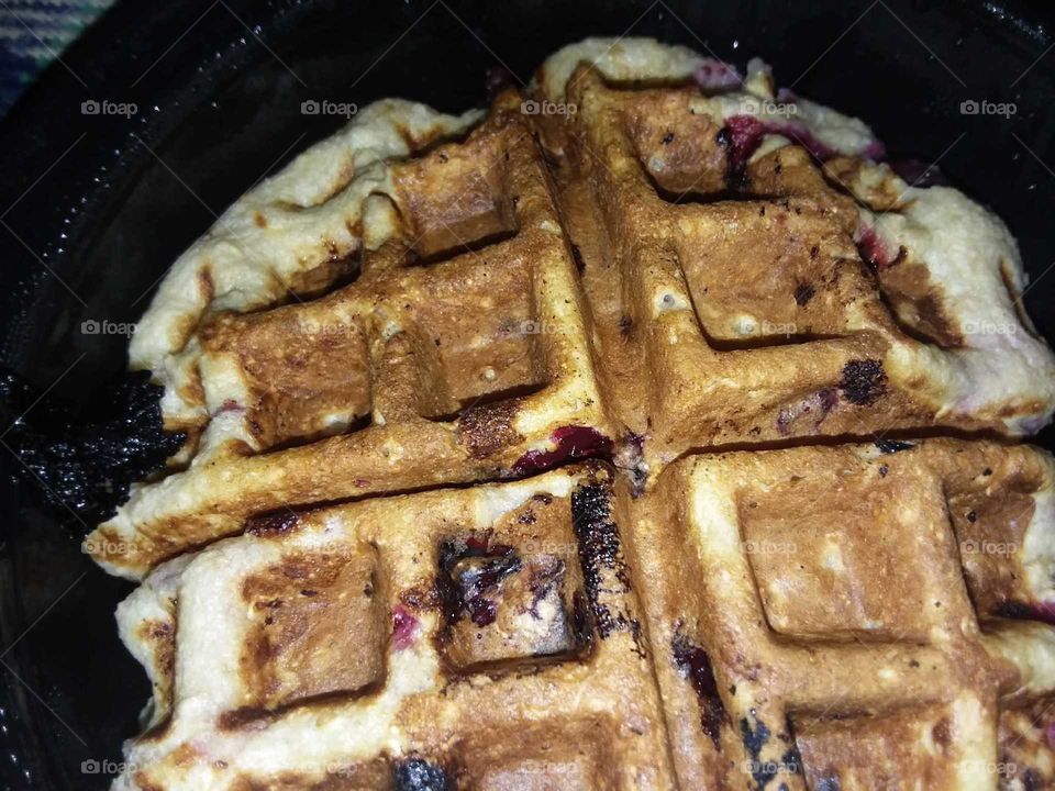 blueberry cranberry waffle beakfast
