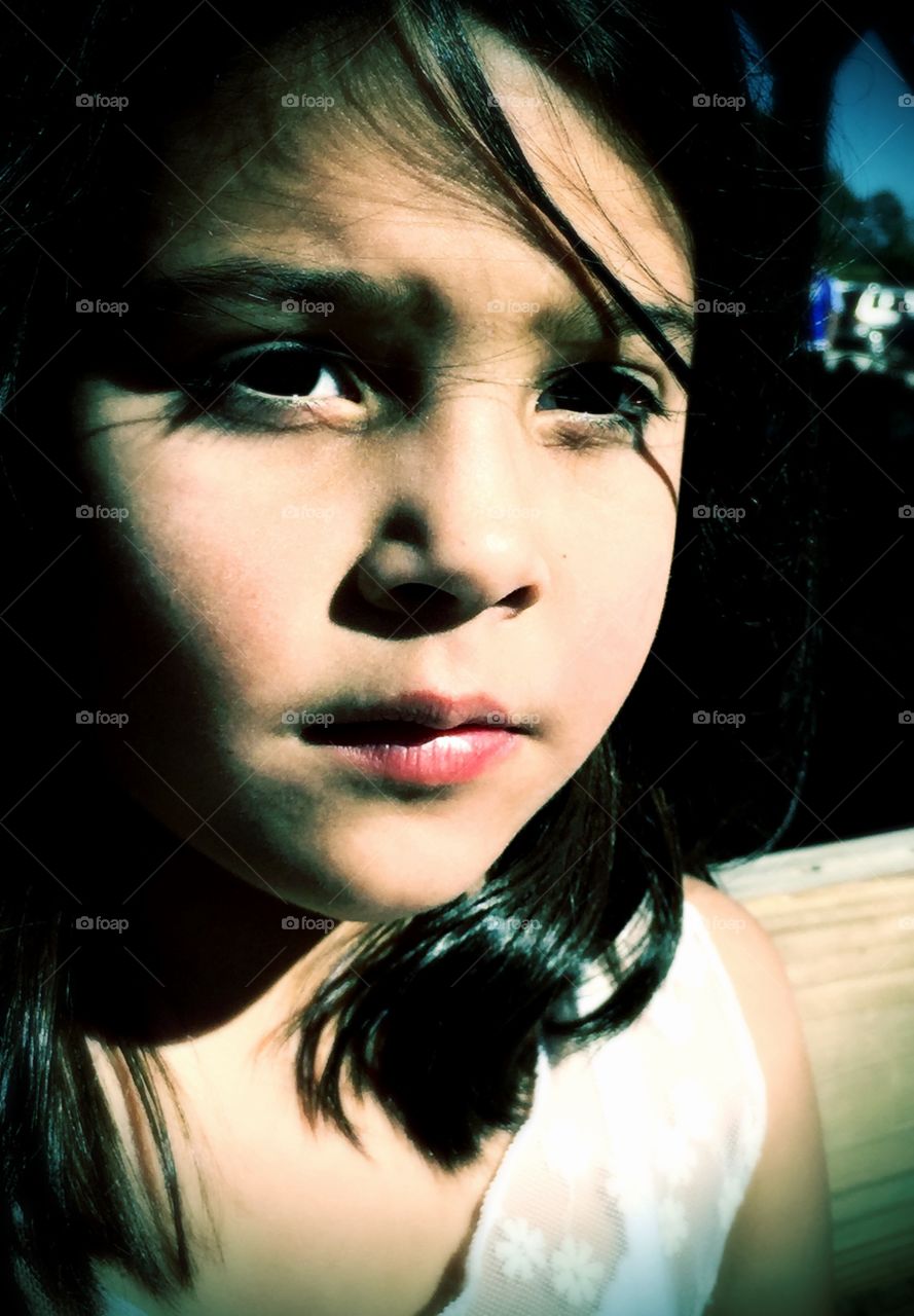 Close-up of a pretty girl's face