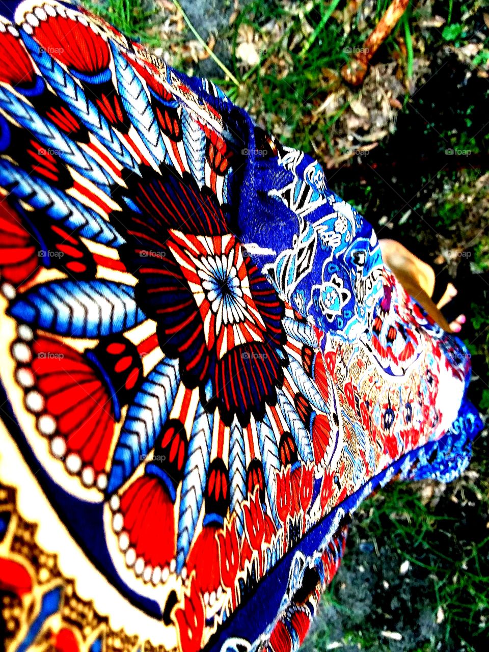 fabric of my dress blowing in late afternoon breeze love color
