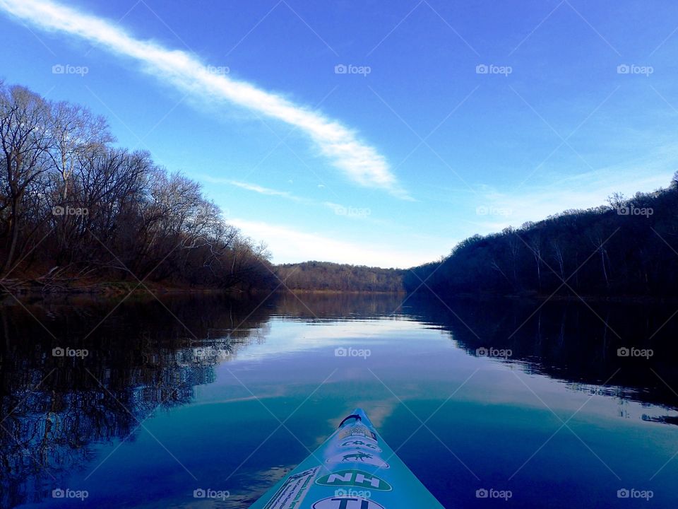 Kayak on the Potomac River at Dusk
