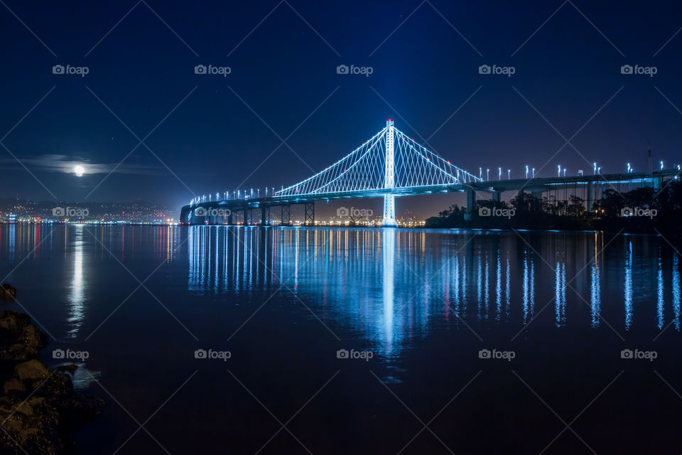 Bay Bridge in San Fransisco looking at Oakland