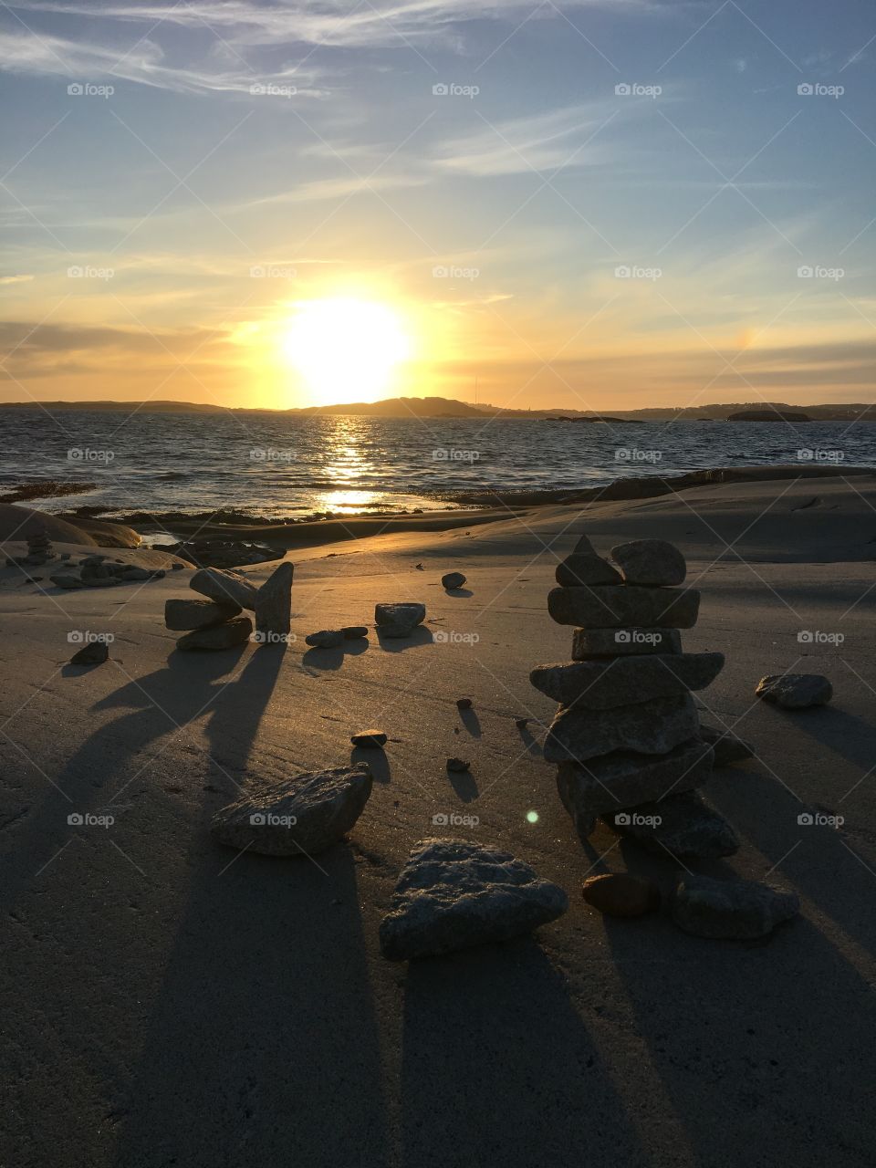 Rocks in the sunset