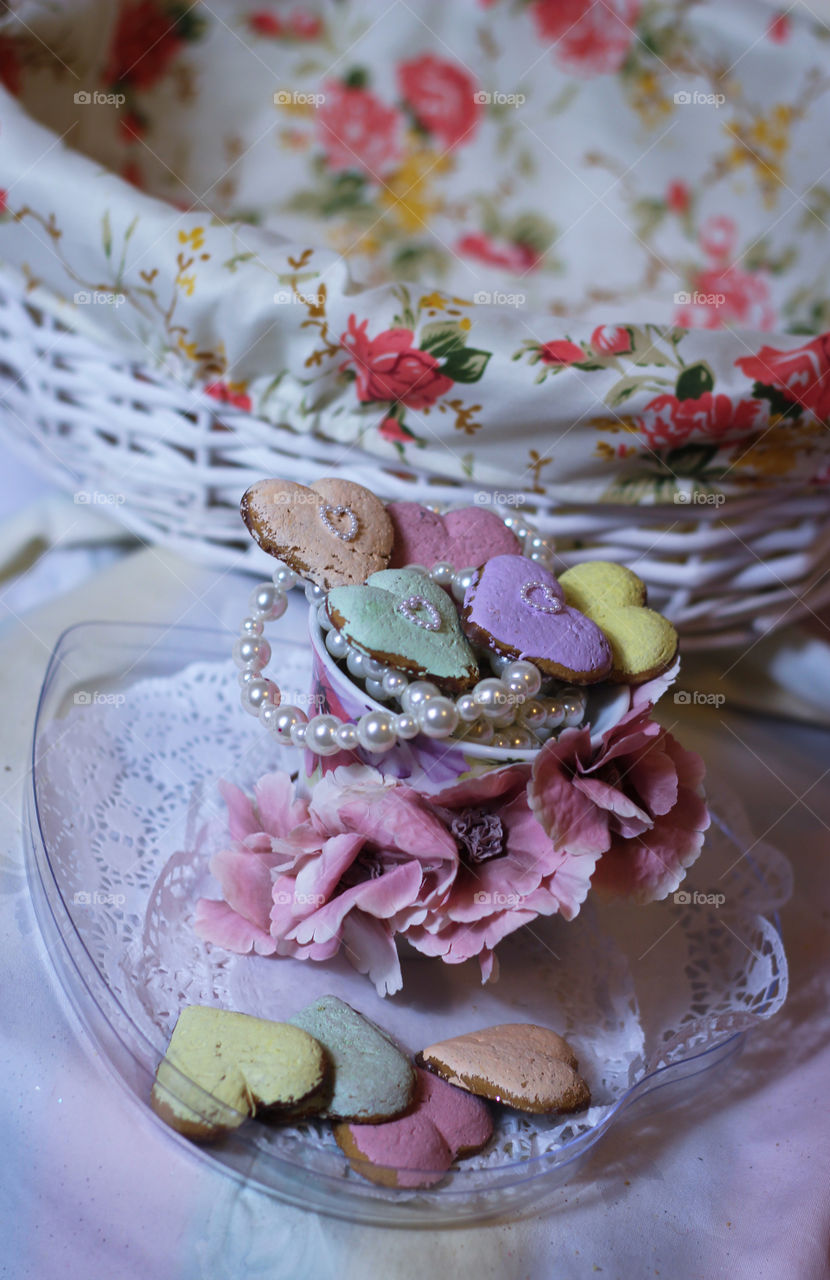 Valentine heart cookies