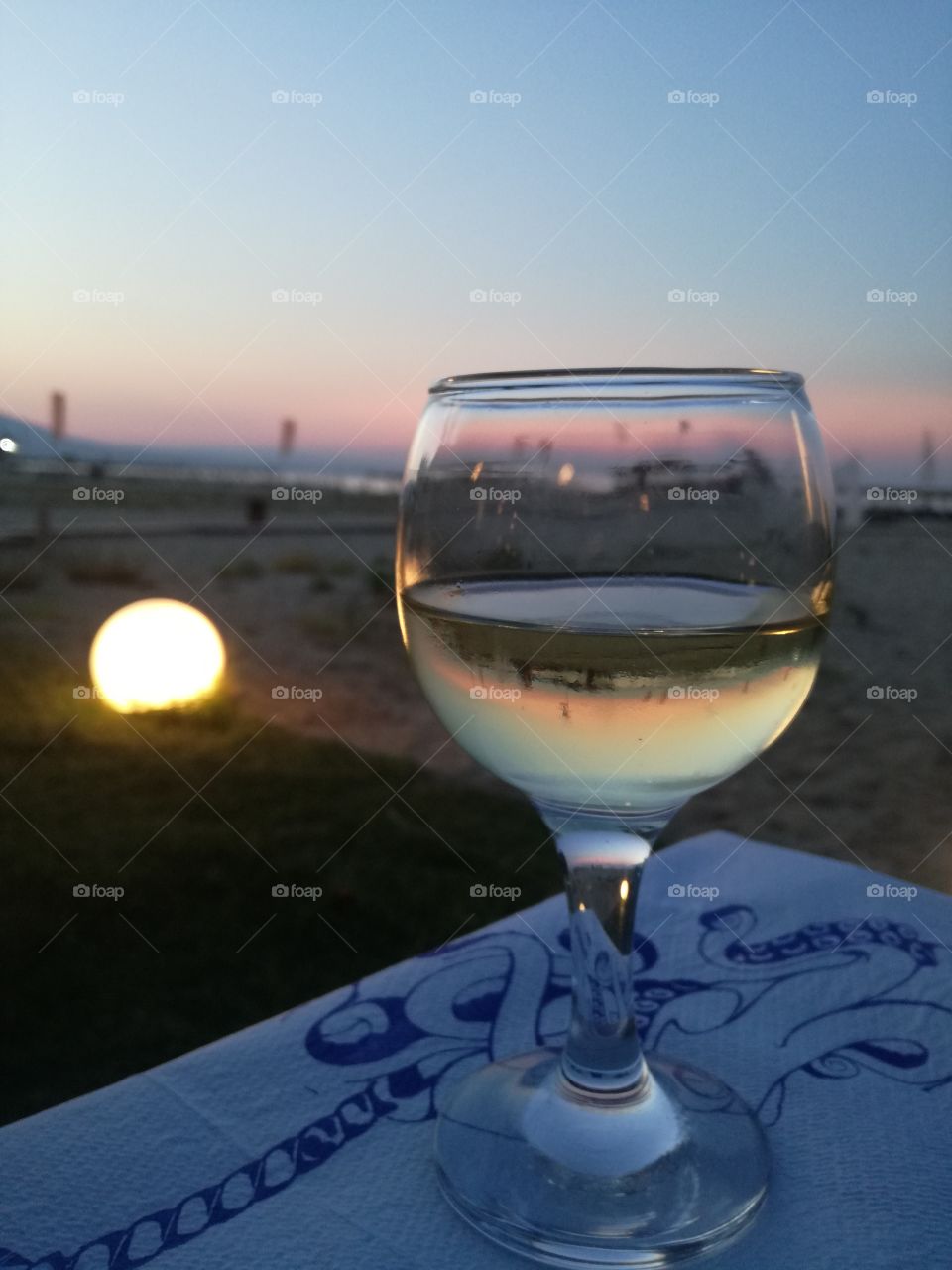 Wine, sunset and sea in Neoi Poroi