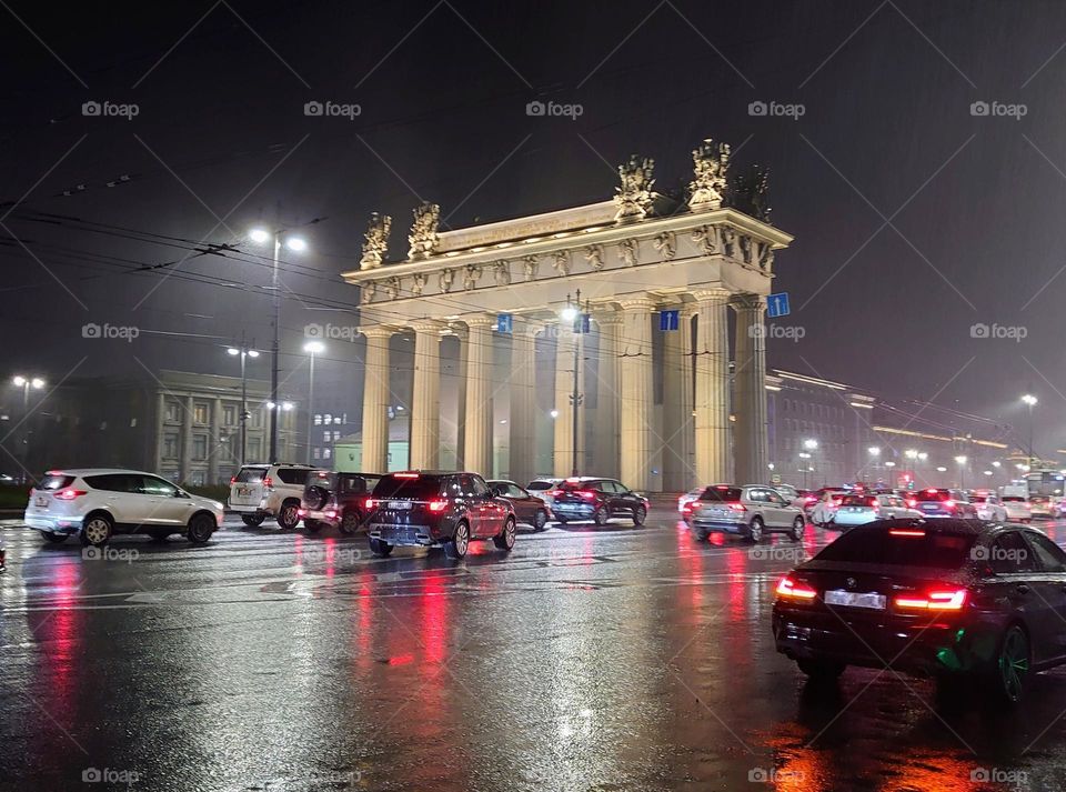 Rainy weather🌧️ City⛩️  Night🌌 Traffic jams🚗