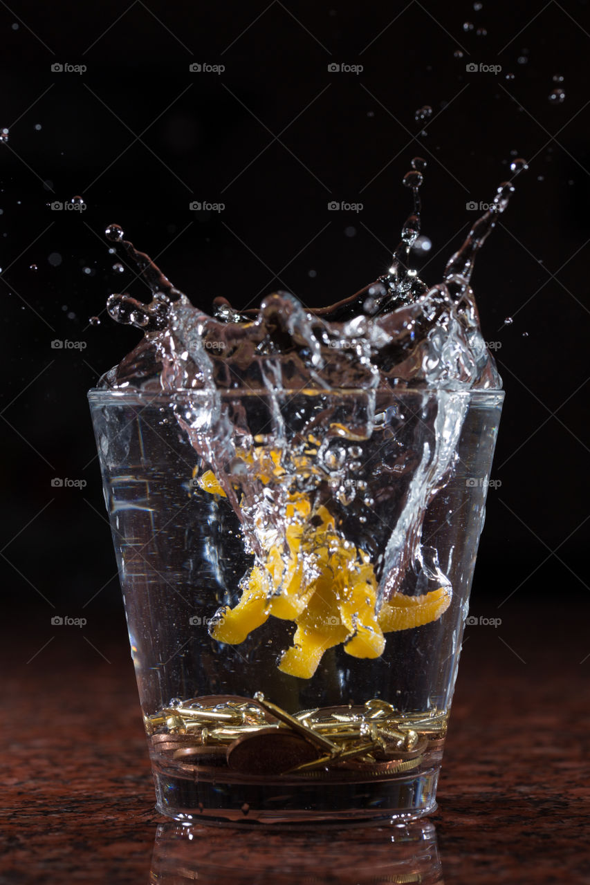 Close-up of glass on table