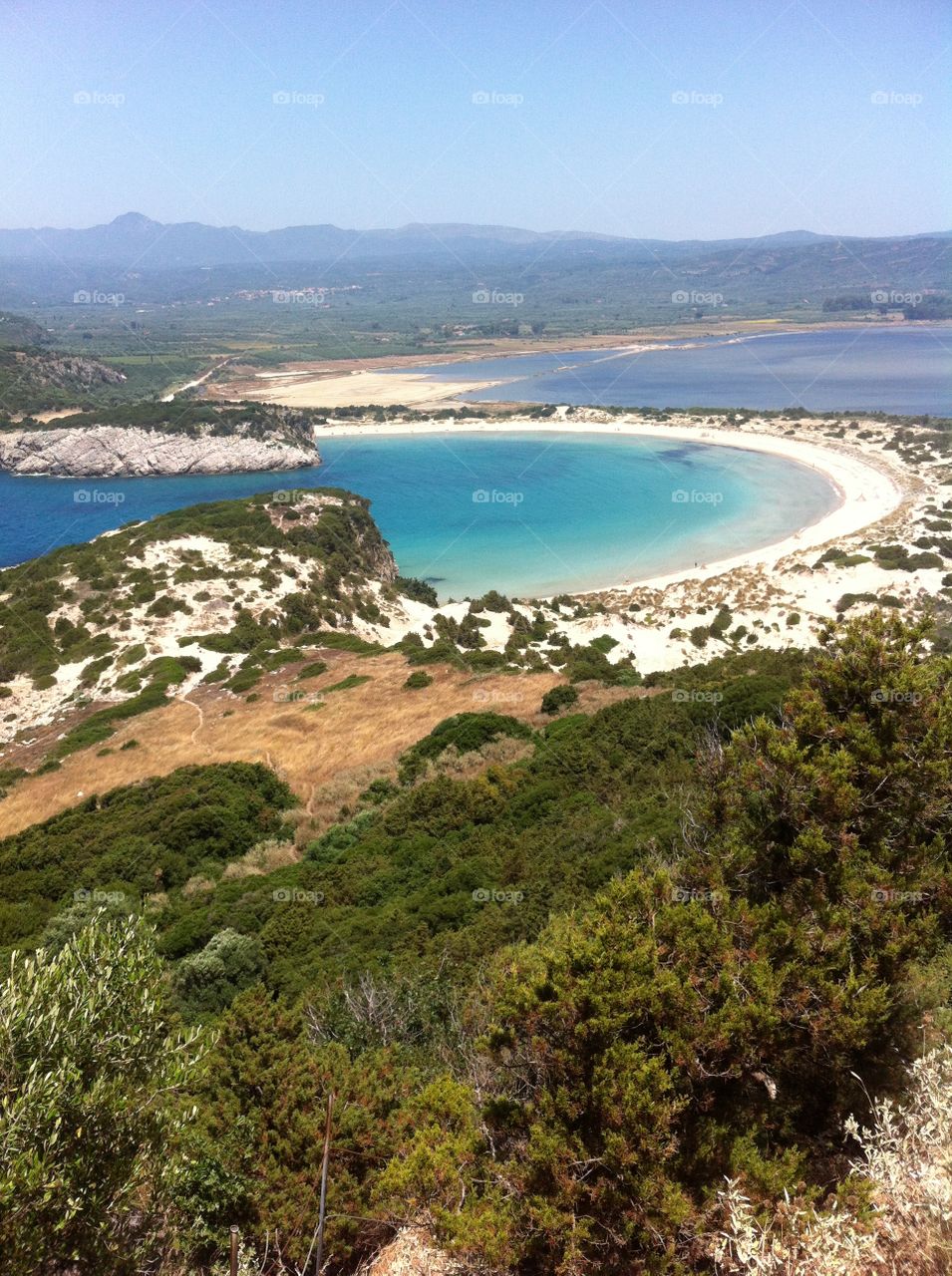 Famous Voidokilia beach. The most beautiful Mediterranean beach of Voidokilia