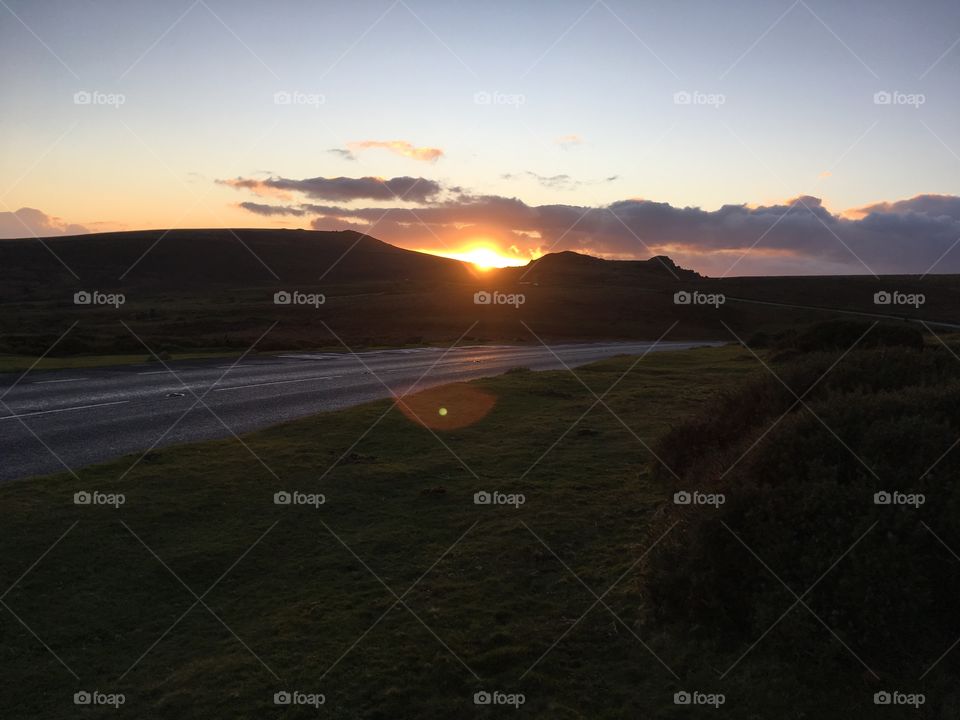 The Sun lands down on Dartmoor.