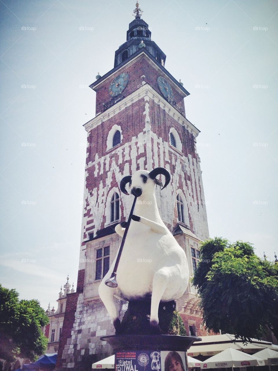 a flute playing goat