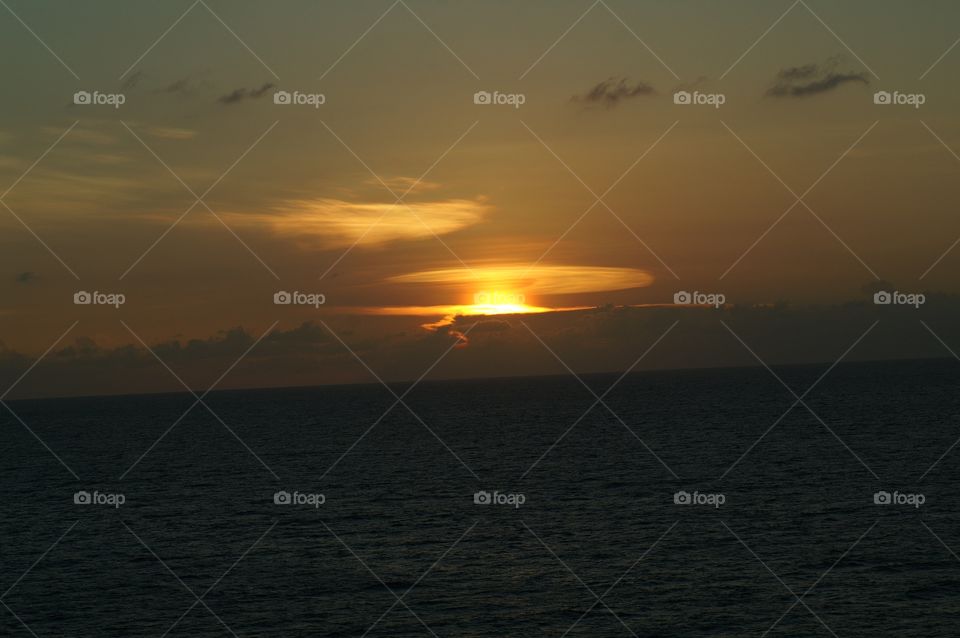 Sunset from cruise ship. This was the sunset seen from the deck of a cruise ship in the middle of the Gulf of Mexico.