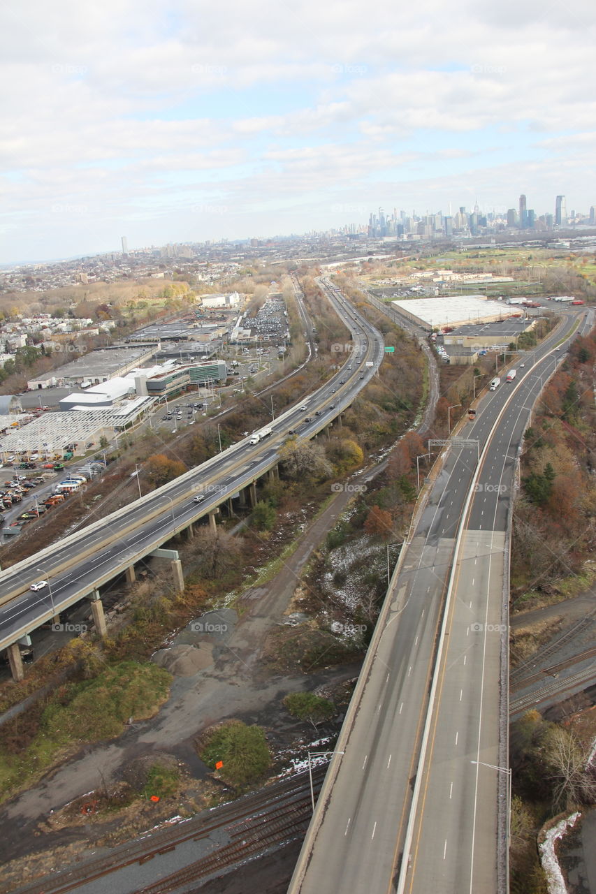 Aerial view of highways