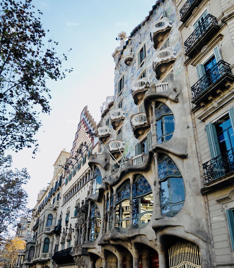 A Gaudi architecture building in Barcelona 