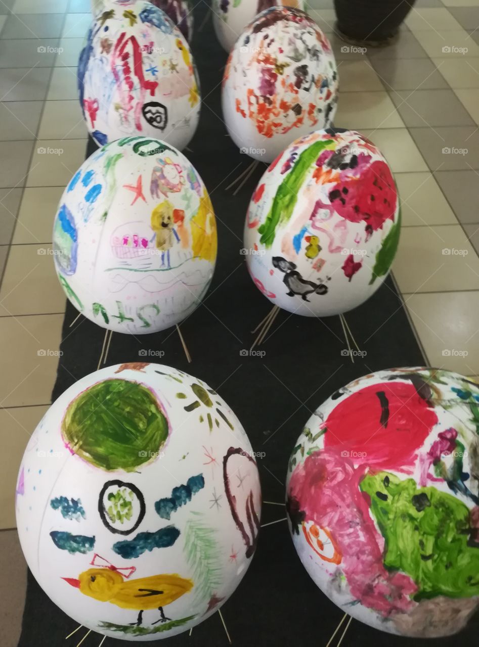 Easter eggs - handmade by children