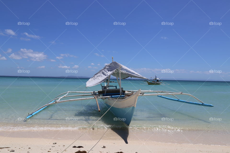 Boat on the beach in the Philippines 