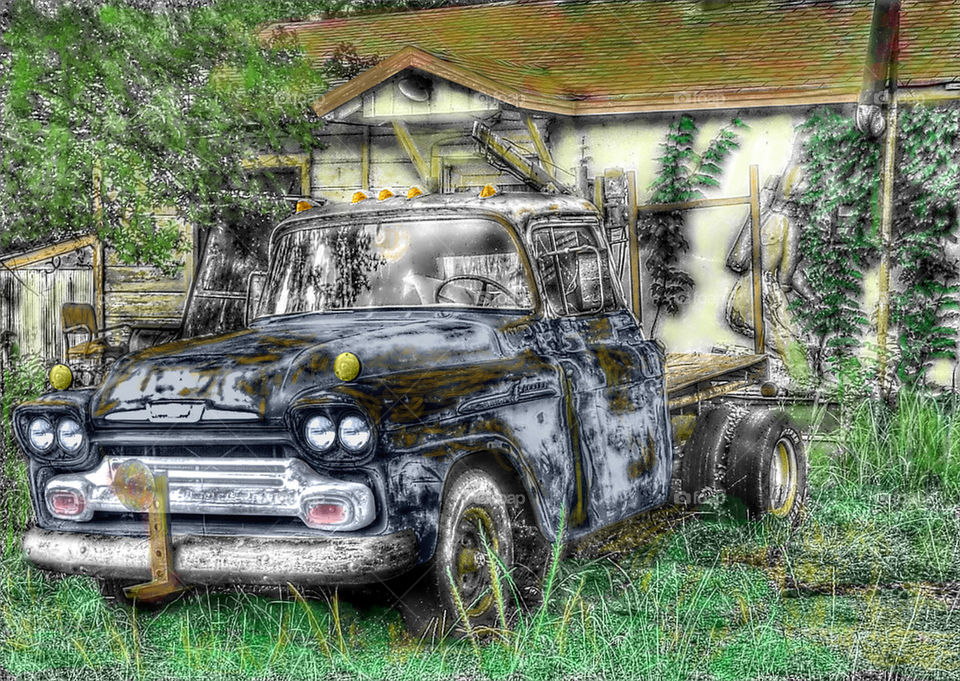 old wrecker truck