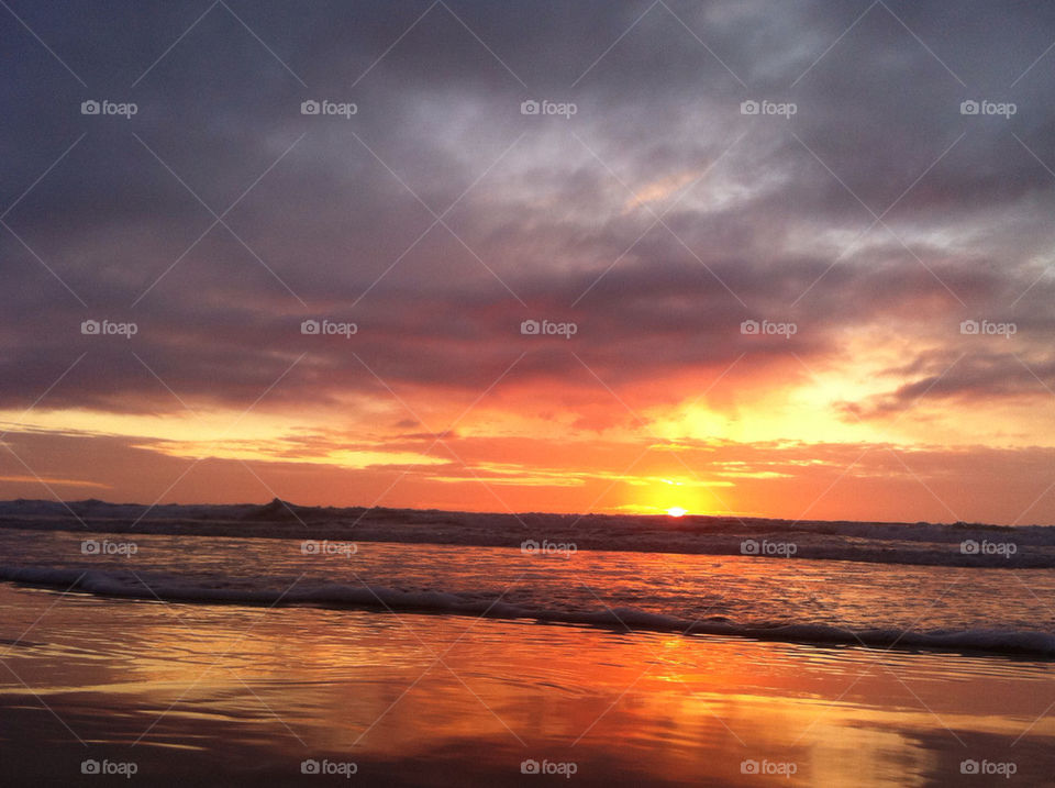 beach ocean sunset beauty by surjake1
