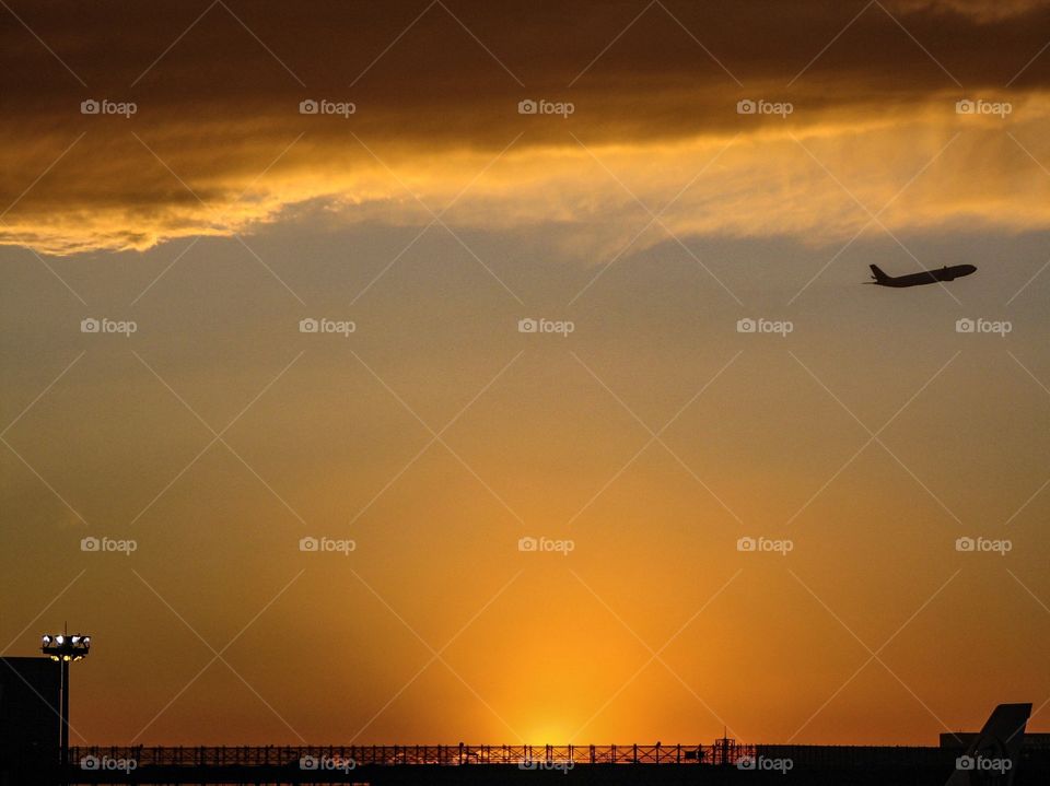 Sunset at the air port