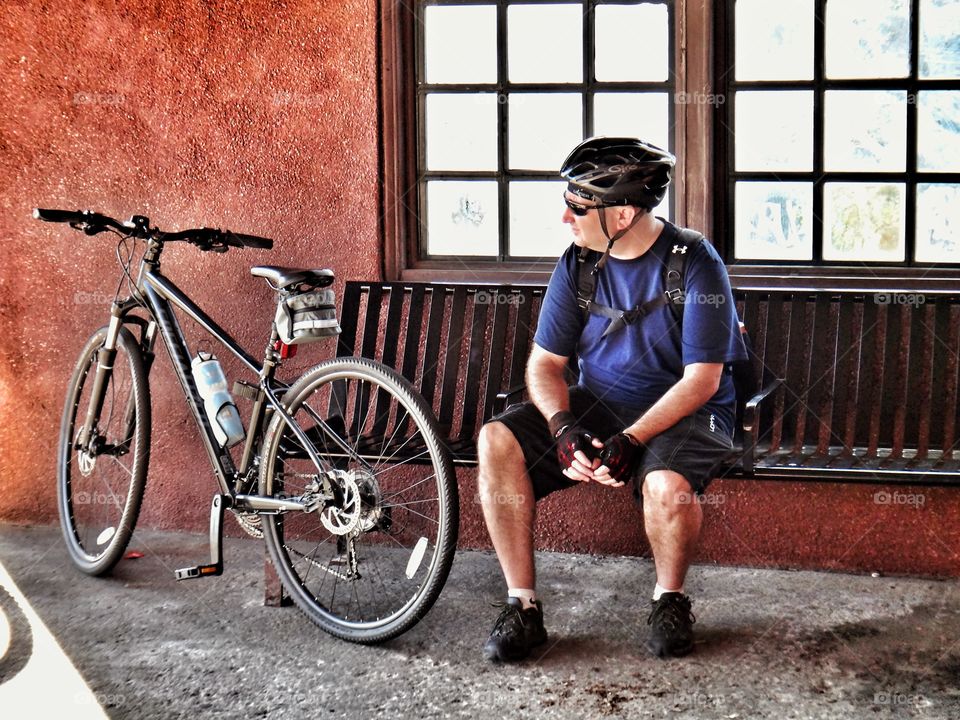 Man sitting on bench