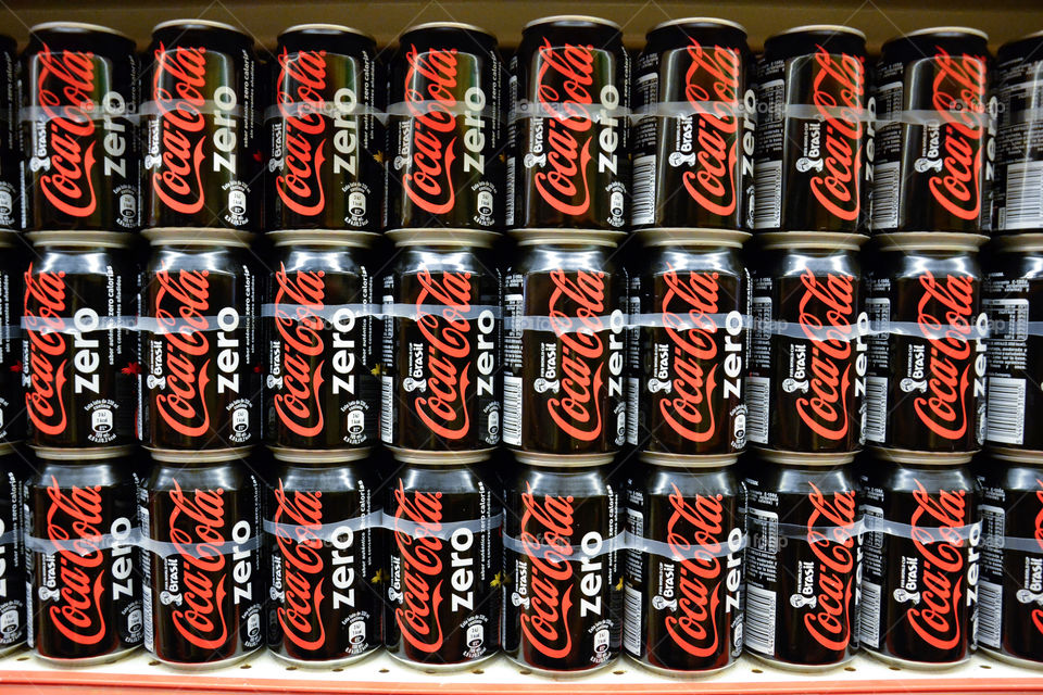 Coca Cola Zero on a shelf at a local supermarket in Mallorca.