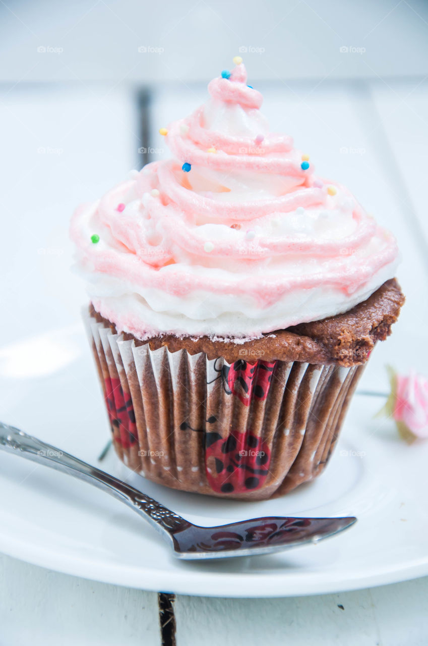 Cupcake on plate