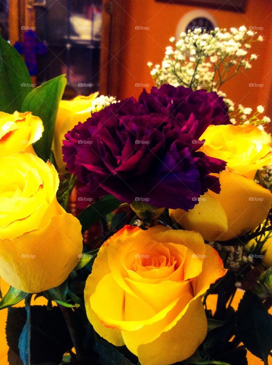 Mixed delight . Red and yellow roses 