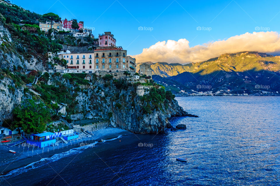 Sunset in Atrani, Amalfi Coast, Italy