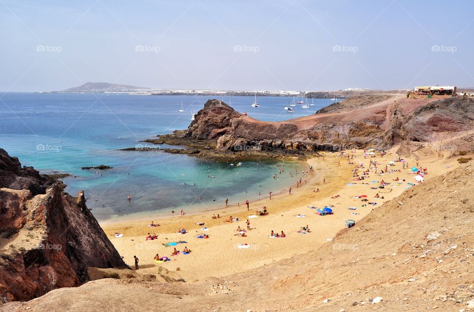 beautiful papagayo beach on lanzarote canary island in Spain