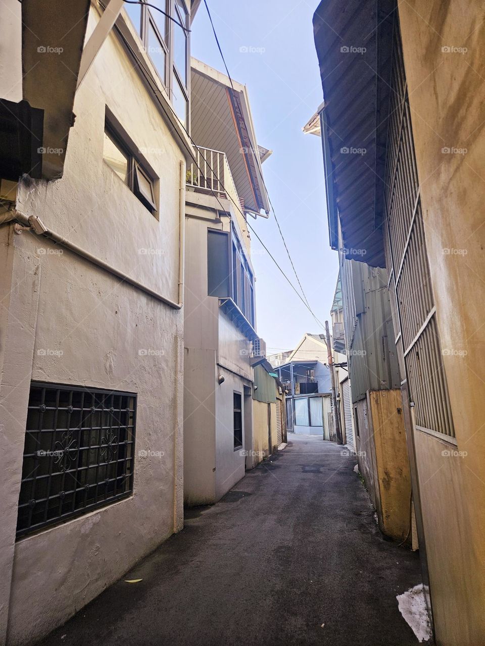 Nostalgic alley architectural scene