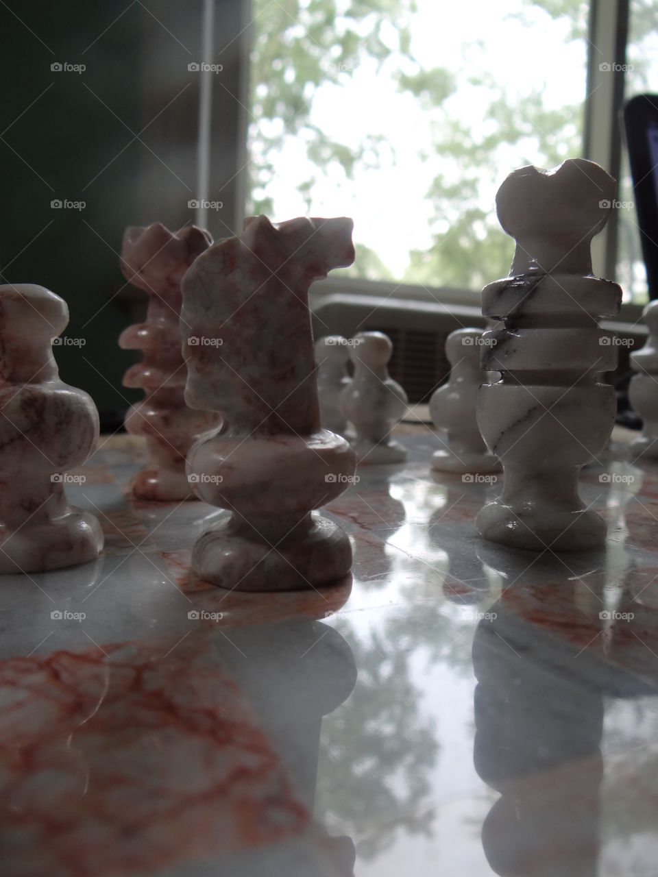 Chess board. Marble chess set
