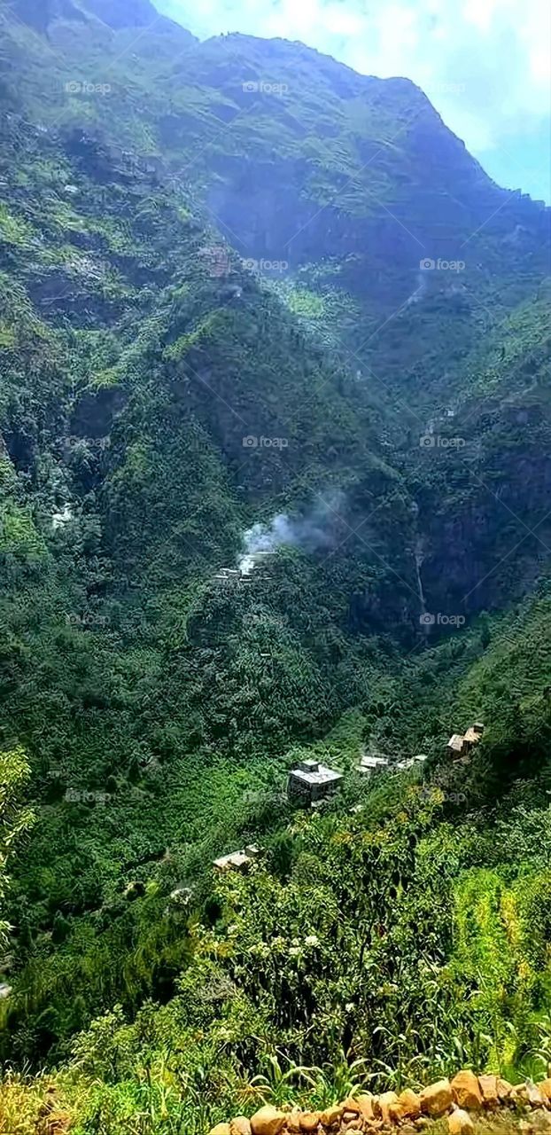 Glory be to God, the magnificent and picturesque view and the natural green trees are a view that is nothing more wonderful than it