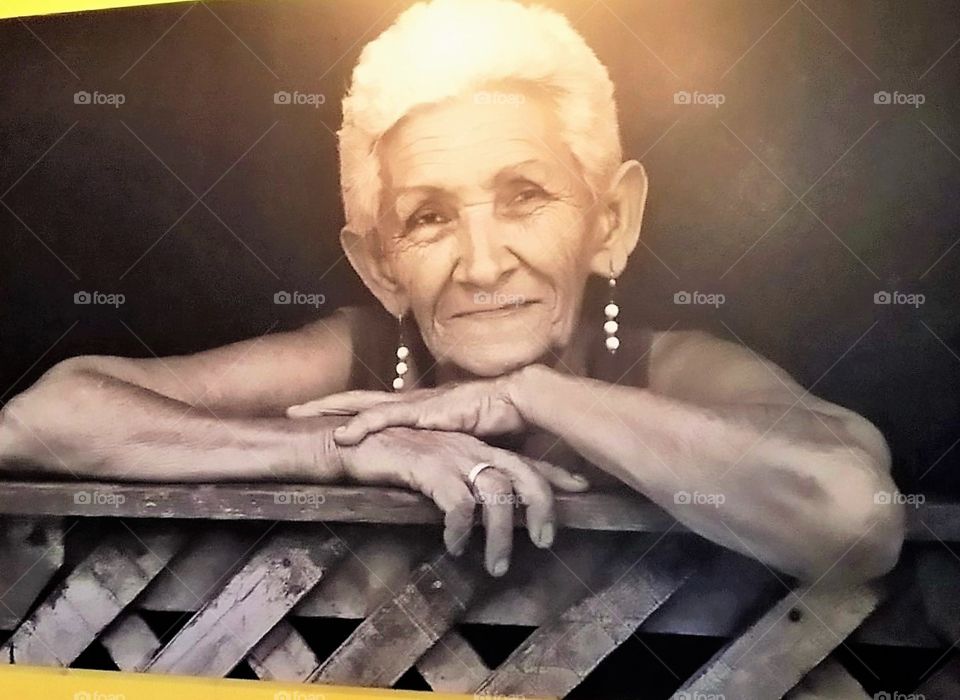 White Hair Smiling Lady