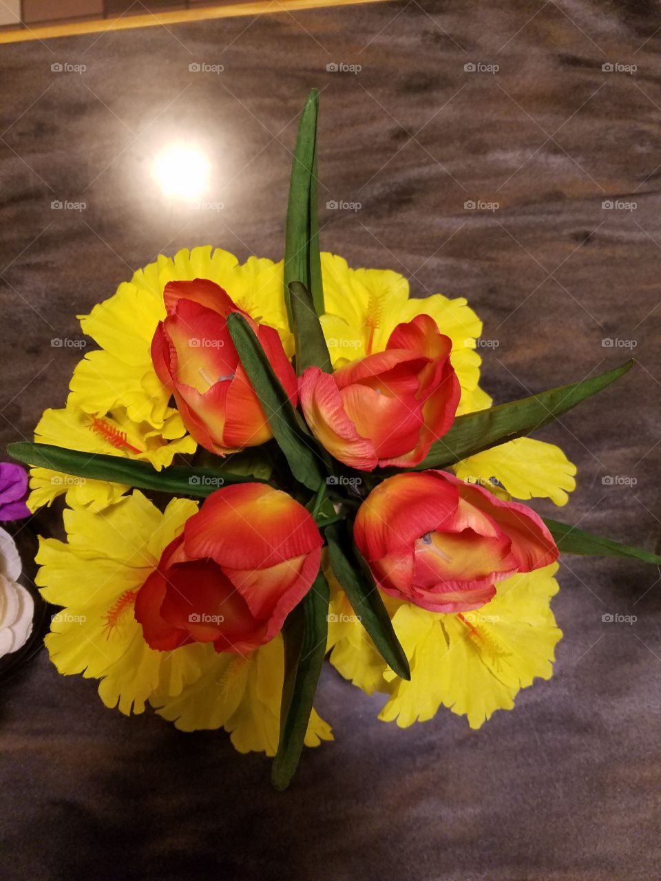 yellow and red flowers