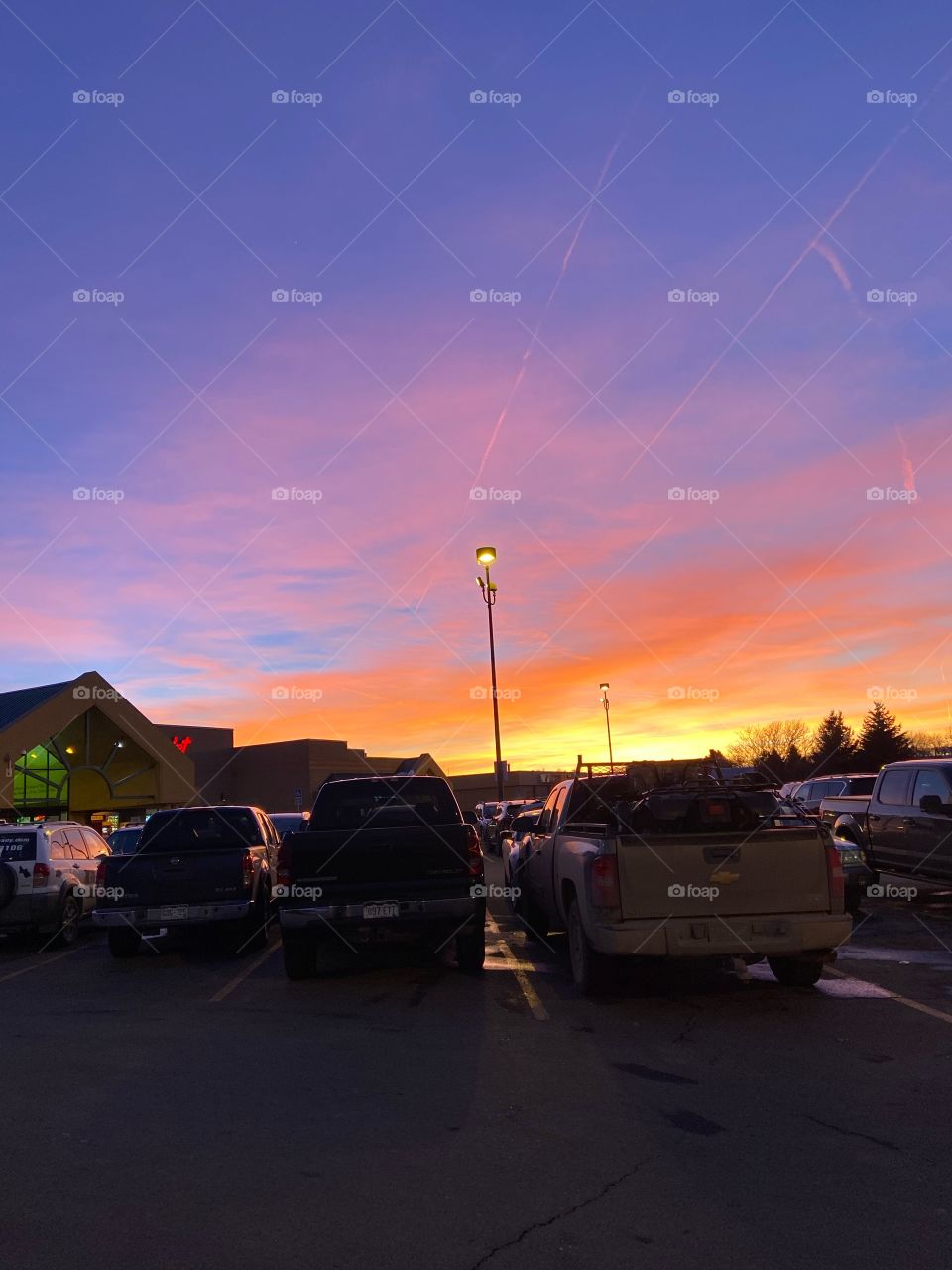 Sunset at city market 