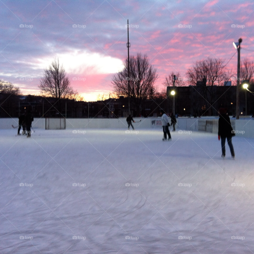 montreal sunset hockey park by gilbertlemieux