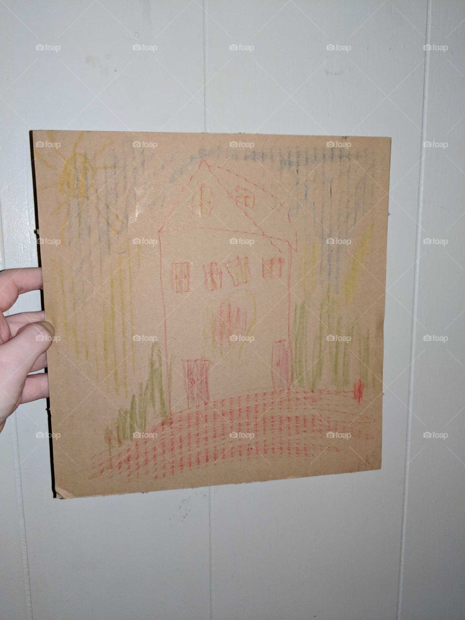 drawing on cardboard by my daughter
