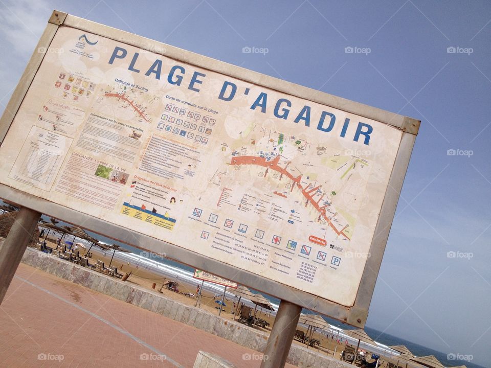 Agadir beach map banner. Agadir beach map banner