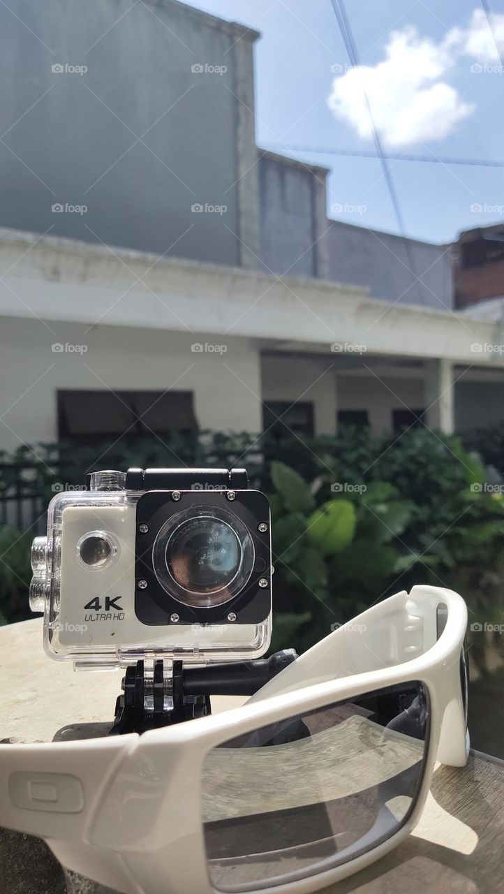 on action camera on traveling