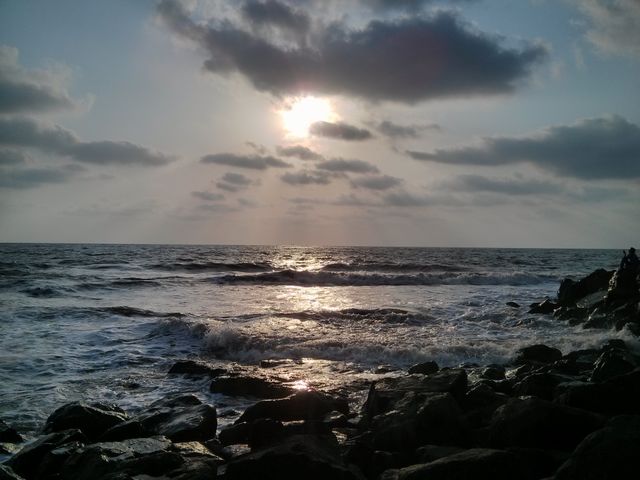 Dramatic sky at beach