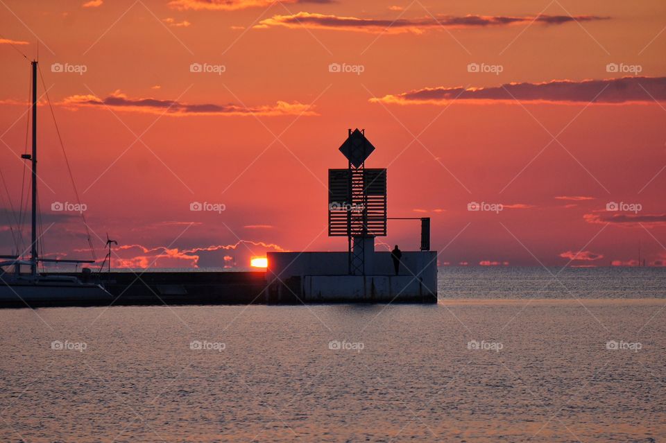 Sunset in the harbour