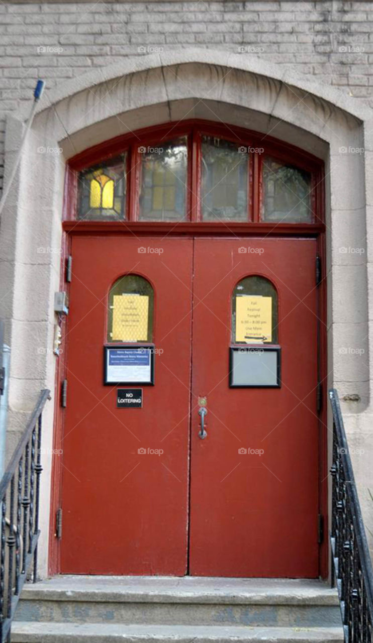 church doors. NYC  church doors
