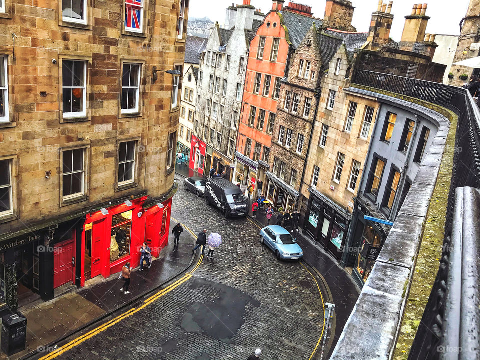 Looking down at the Bow in Edinburgh 