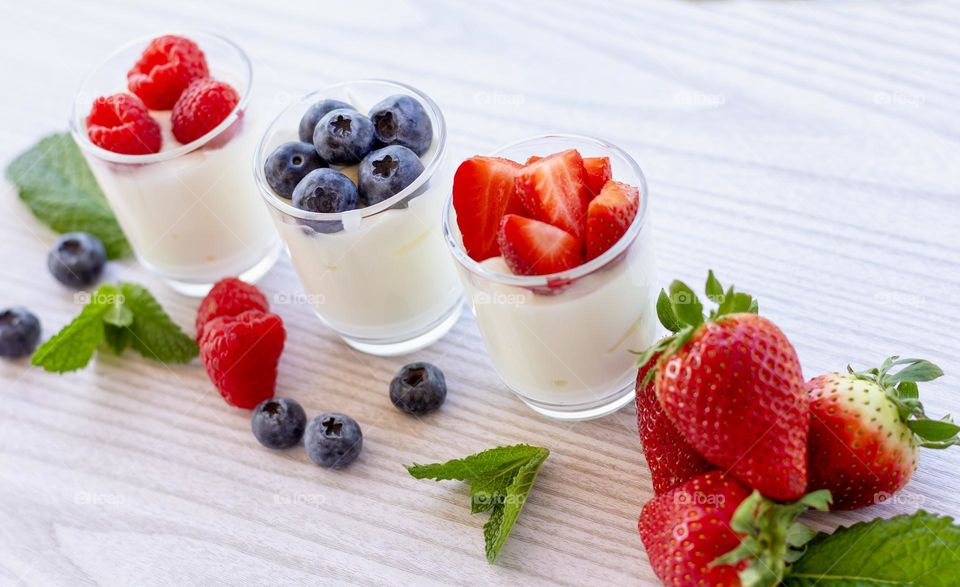 Summer fruits with Greek yoghurt