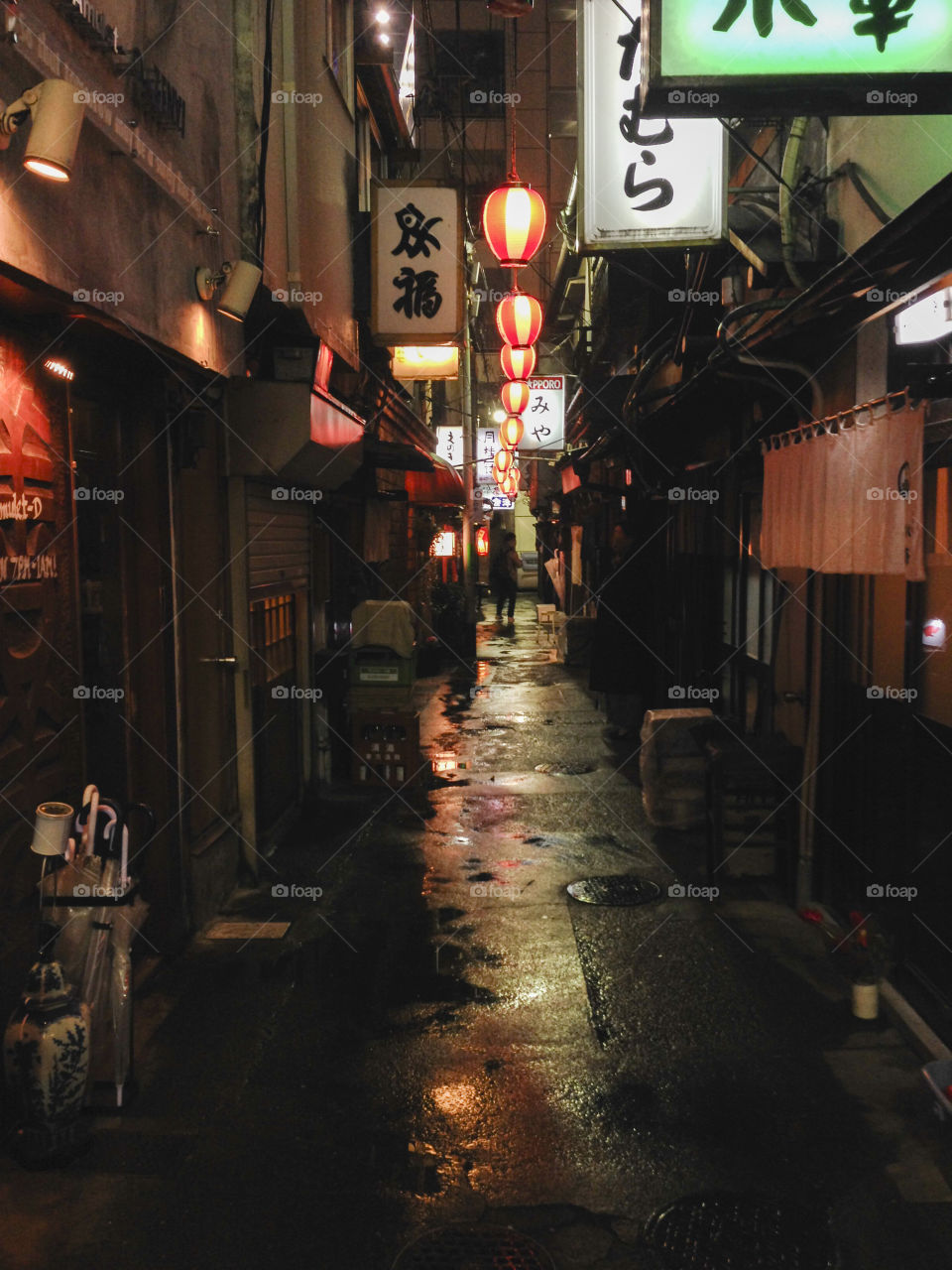 Tokyo by night. Small street in Shibuya