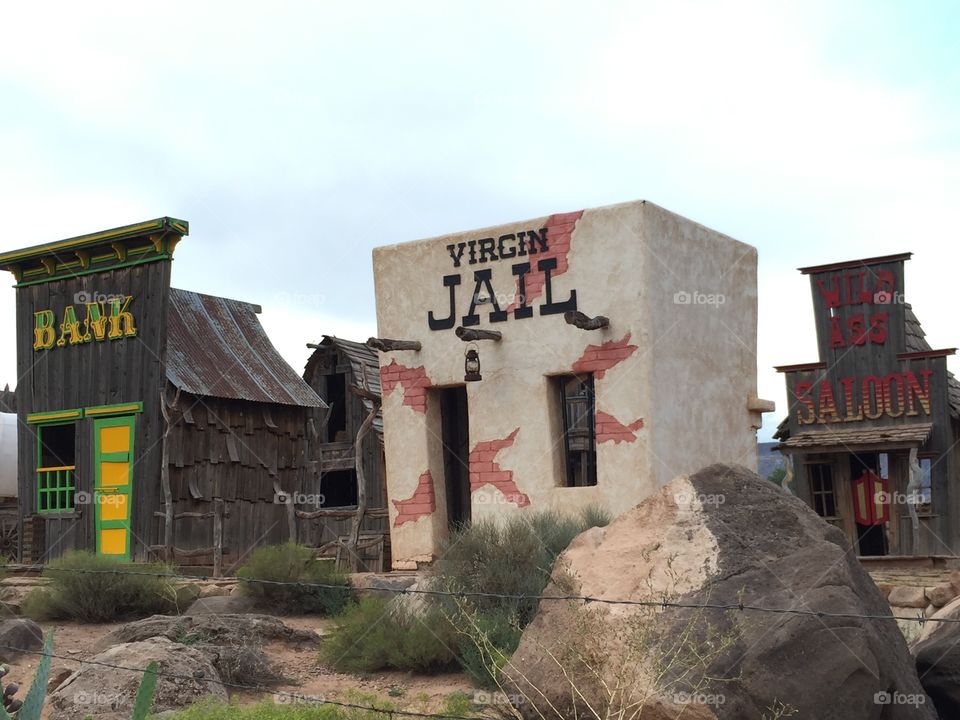 Ancient jail in the western town