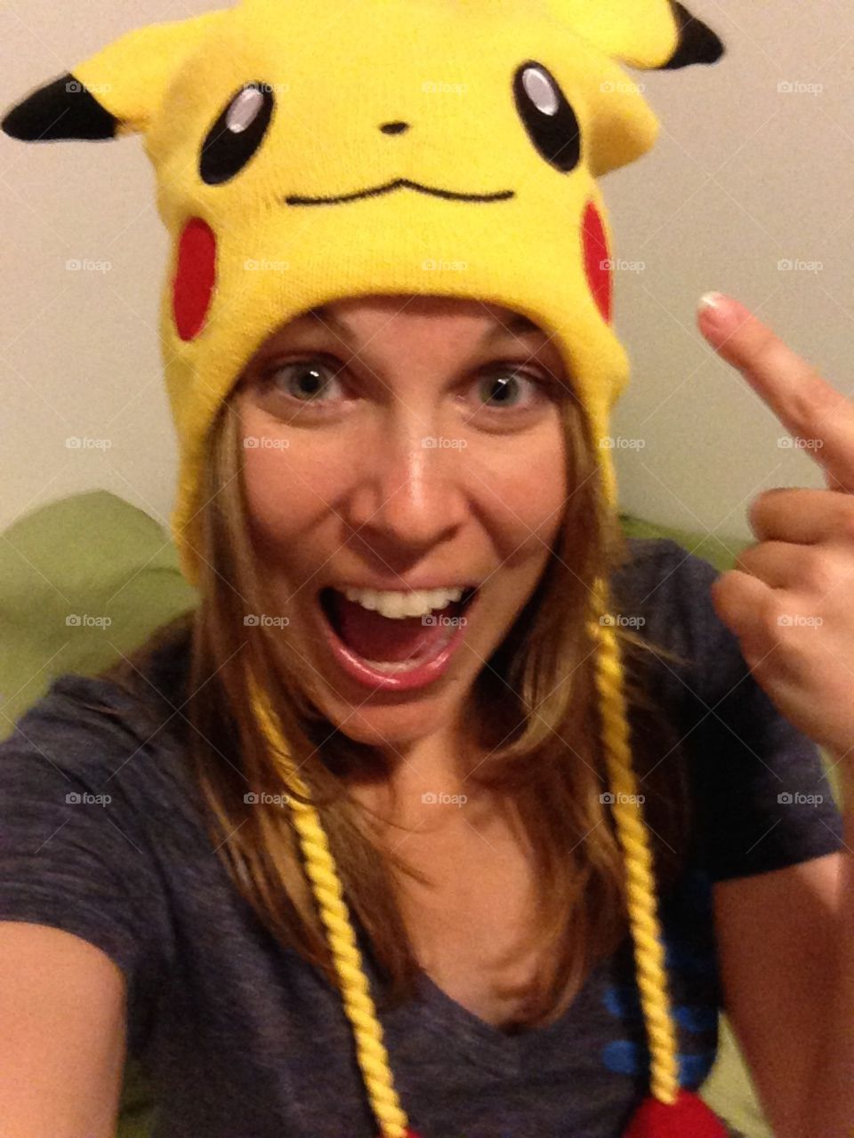 Check out my pikachu hat!