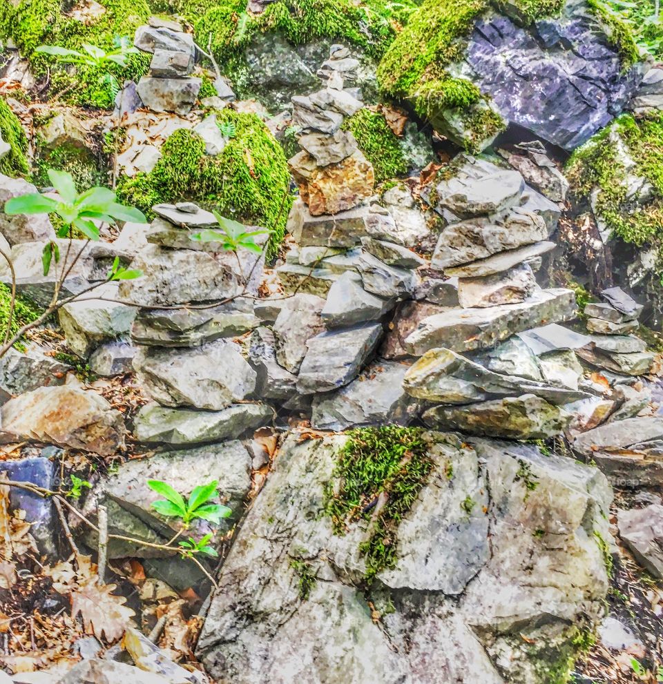 stones surface in the mountains in Sochi, Russia 