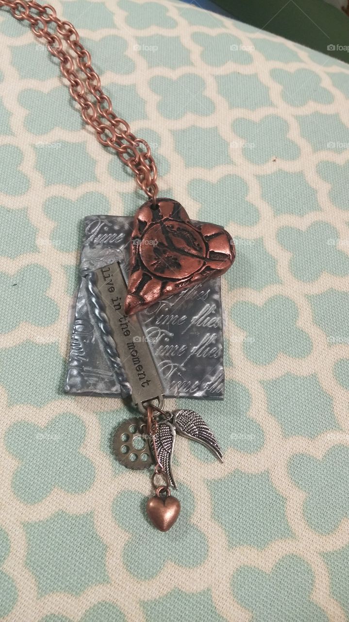 Time Flies, Live in the Moment pendant by Robin's Nest Designs