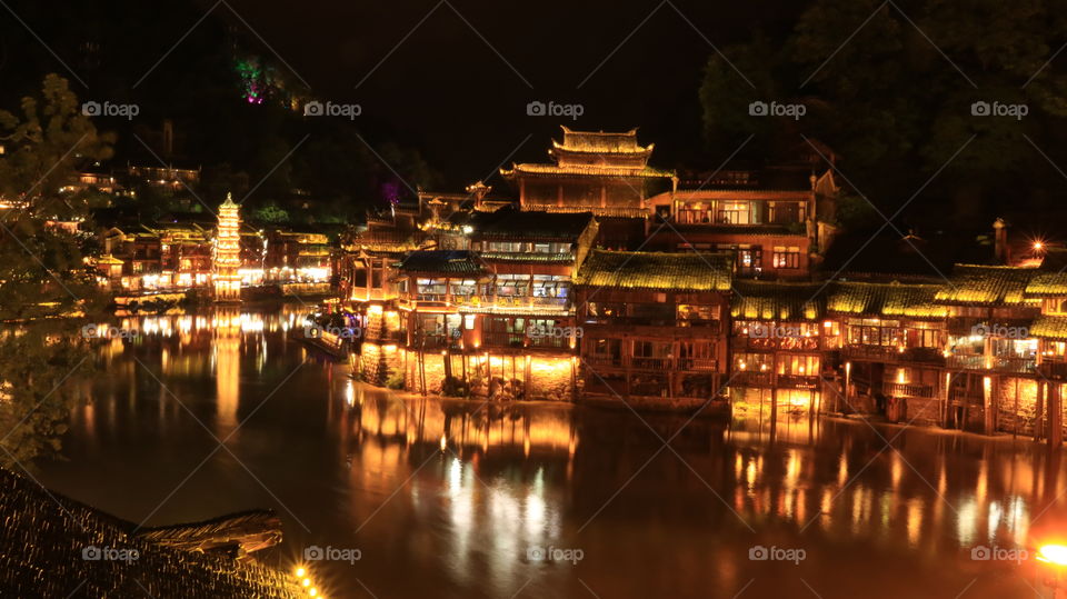 In the night Fenghuang county in western Hunan Province.