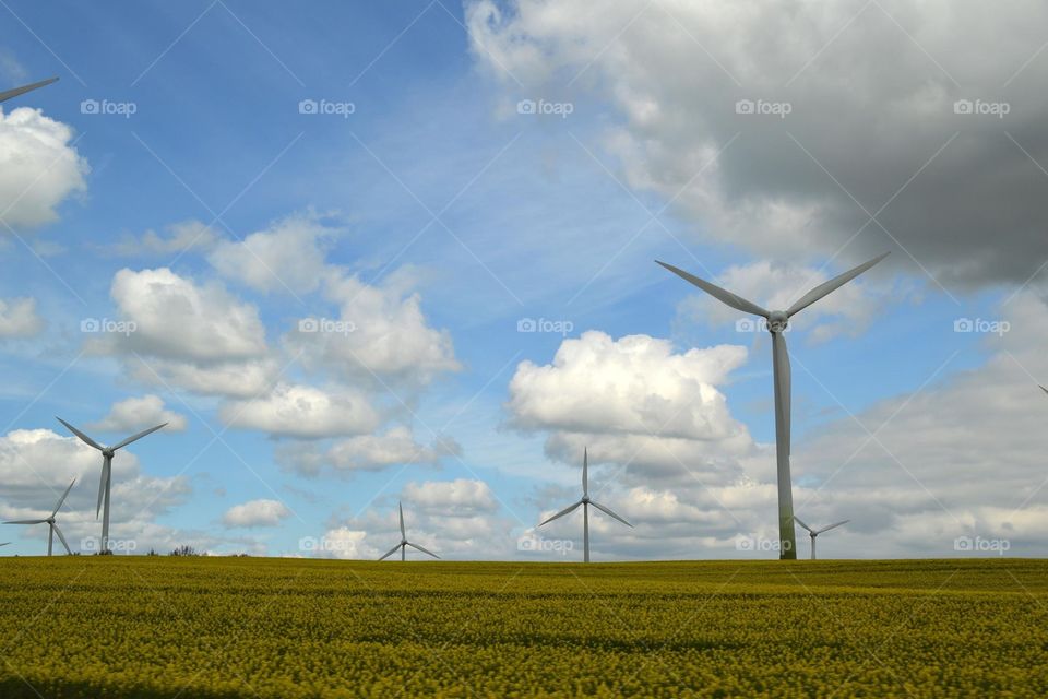 Wind turbines near Dresden, Germany. 