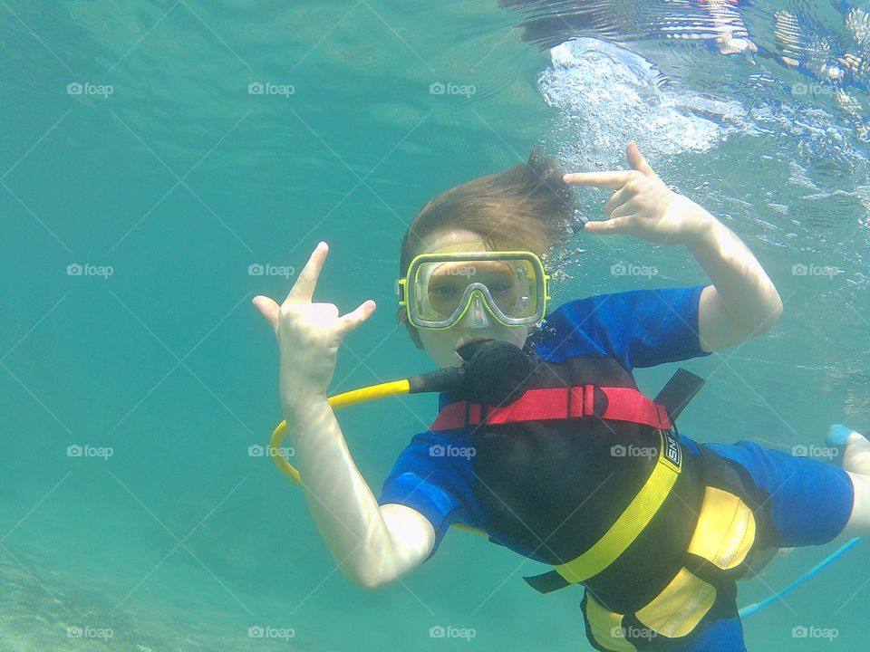 Boy Scuba Diving